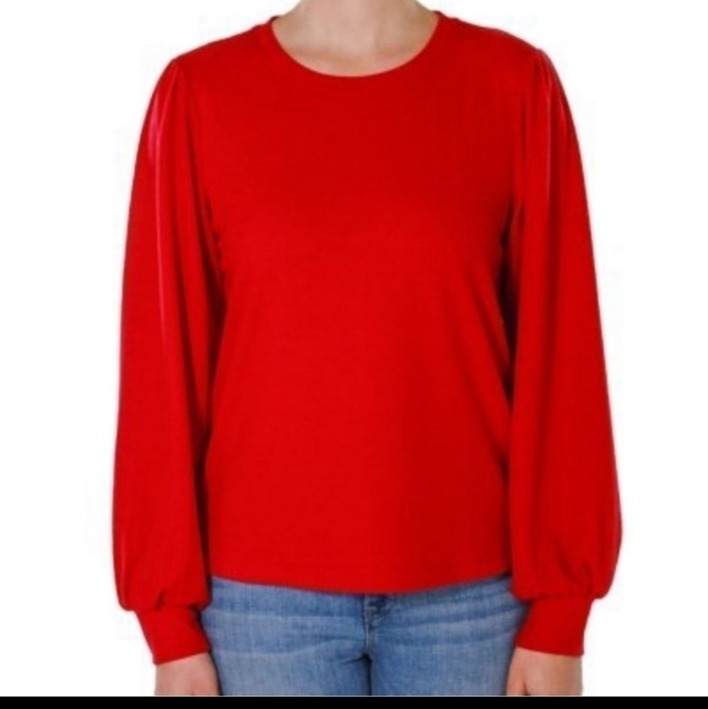 NEW Sanctuary Size XL Red Long Sleeve Pullover Blouse Tunic Top